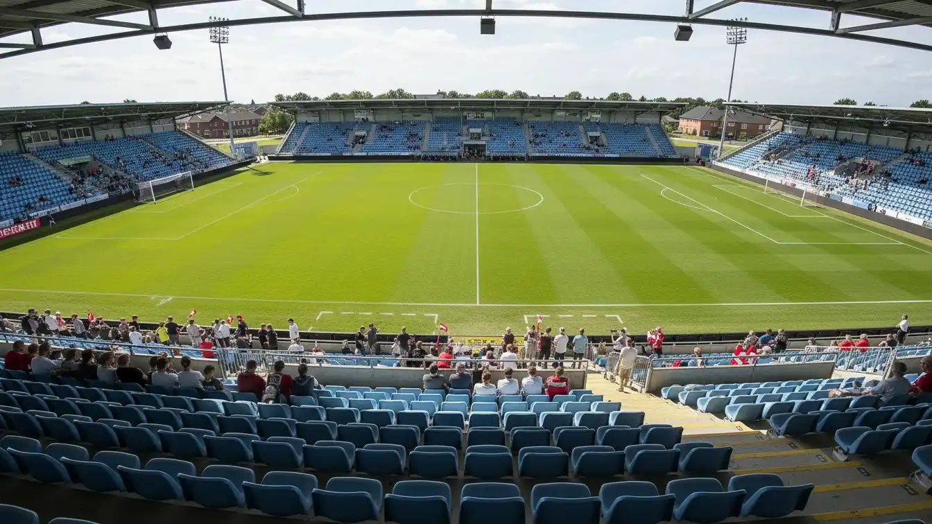 Sydbank Park stadion set fra tribunen under hjemmekamp