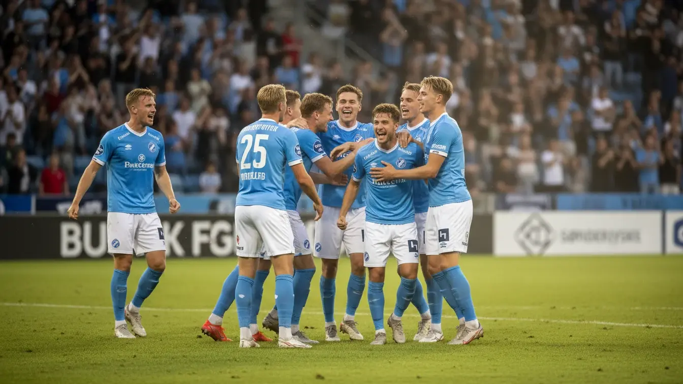 Sønderjyske spillere jubler efter scoring på hjemmebane