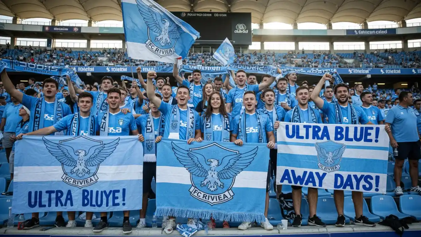 Sønderjyske fans på udebane med flag og bannere
